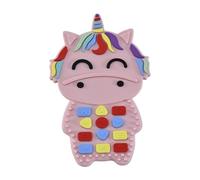 Chew Toy Silicone - Infent Teether Toy, Kid Gum Soother, 5.39x3.07x0.43 inches Portable Handheld Pacifier | Natural Rubber Teething Ring, Newborns Teeth Relief, Soft Sensory Teething Play Accessory