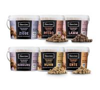 Chewies Happen - Set di campioni per cani, senza cereali, morbido e senza zucchero, monoproteina, in secchio richiudibile, prodotto in Germania (6 x 300 g)