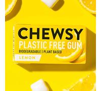 Chewsy al limone | Chewing gum naturale, senza plastica | Senza zucchero, senza aspartame | 100% xilitolo, adatta ai denti | Vegano, 15 g (confezione da 12, 120 pezzi)