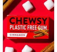 Chewsy alla cannella | Chewing gum naturale, senza plastica | Senza zucchero, senza aspartame | 100% xilitolo, adatta ai denti | Vegano, 15 g (confezione da 12, 120 pezzi)