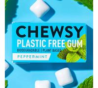 Chewsy alla menta piperita | Chewing gum naturale, senza plastica | Senza zucchero, senza aspartame | 100% xilitolo, adatta ai denti | Vegano, 15 g (confezione da 12, 120 pezzi)