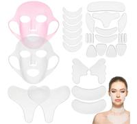 Chewtoyo 32 toppe in silicone anti-rughe, collo fronte fronte rughe toraciche pastiglie riutilizzabili per la cura della pelle, comodo e morbido, kit di rimozione linea e maschera viso per ###Oothing