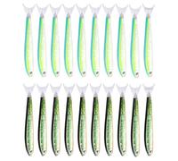 Chewtoyo 40 penne a forma di pesce per giovani artisti, 14 cm, penne glitterate blu/nero, tema oceano, bomboniere per scrivere/disegnare