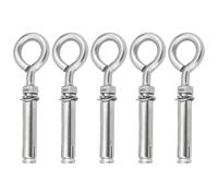 Chewtoyo 5 tasselli per pareti in cemento con ganci M8 in acciaio inossidabile, bulloni a occhiello resistenti 4-3/16, viti di espansione per un montaggio robusto