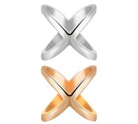 Chewtoyo Anelli d'argento della sciarpa di X-Shape dell'oro, 0,8 nel supporto della clip, usura delle donne