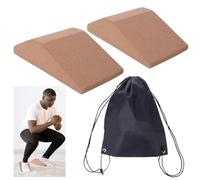 Chewtoyo Barella per polpaccio inclinata portatile, in sughero, antiscivolo, per squat, equilibrio e flessibilità, include borsa per il trasporto per uso domestico e in palestra