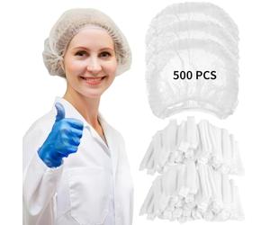 Chewtoyo Cappucci usa e getta, 21 retine elastiche per la testa, per cucina, salone, laboratori, ospedali, servizi di ristorazione, reti per capelli in tessuto non tessuto, per uomini e donne, 500