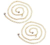 Chewtoyo Cinture a catena geometriche in metallo da donna, confezione da 2, lunghezza 120 cm, accessorio alla moda versatile, stile vintage, argento, oro, regolabile