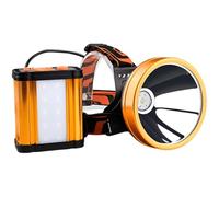 Chewtoyo Lampada frontale ricaricabile, luce gialla a led, batteria al litio 6, luce frontale super luminosa con lungo raggio, torcia elettrica montata sulla testa per pesca, estrazione mineraria, uso