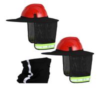 Chewtoyo Parasole rigido con ghetta per il collo, 2 pezzi, tesa intera, mantello riflettente di sicurezza, traspirante, per lavoro, nero