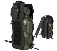 Chewtoyo Porta bottiglia d'acqua e custodia per radio, borsa per bottiglia in nylon regolabile da esterno con fibbia ad accesso rapido, supporto espandibile per zaino, cintura, escursionismo