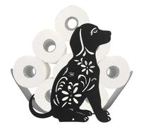 Chewtoyo Supporto per carta igienica, porta rotolo di carta igienica cane carino, carta igienica impermeabile in metallo per supporto rotoli 8, organizer carta igienica su vasca da bagno pavimento WC,