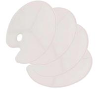 Chewtoyo Tavolozza ovale per pittura a olio e acrilica, 4 pezzi, 15,4 x 28,4 cm/39 x 28,5 cm, plastica liscia bianca, studenti per grande, pulito, facile impugnatura leggera, confortevole, per