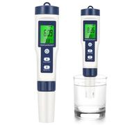 Chewtoyo Tester portatile 5 in 1 per misurare la qualità dell'acqua, con schermo LCD retroilluminato digitale Ph, Ec, Tds, sale e temperatura, per piscine, acqua potabile e acquari