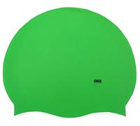 CHEX Cuffia da nuoto in silicone elasticizzato, unisex, unisex, unisex, monopezzo, tinta unita, colori pastello scuro, taglia unica, per adulti dagli 8 anni in su, facile da infilare (verde fluo)