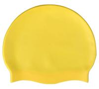 CHEX Cuffia da nuoto in silicone elastico, unisex, monopezzo, tinta unita, senza marca, colori pastello fluo, taglia unica, per adulti dagli 8 anni in su, facile da infilare (giallo)