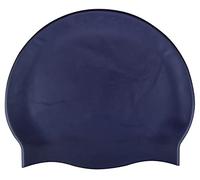 CHEX Cuffia da nuoto in silicone elastico, unisex, unisex, monopezzo, senza marca, colori pastello fluo, taglia unica, per adulti dagli 8 anni in su, facile da infilare (blu navy)