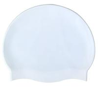 CHEX Cuffia da nuoto in silicone elastico, unisex, unisex, senza marca, tinta unita, colori pastello scuro, taglia unica, per adulti dagli 8 anni in su, facile da infilare (bianco)