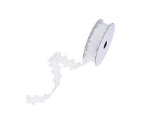 Chexin 25 mm x 18 m, nastro bianco con cuori, nastro in organza, nastro decorativo per auto, matrimoni, feste, Natale, decorazione per auto, fiocchi per capelli, fai da te, bianco