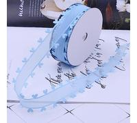 Chexin 25 mm x 18 m, nastro blu con cuori, nastro in organza, nastro decorativo per auto, matrimoni, feste, Natale, decorazione per auto, fiocchi per capelli, fai da te, blu