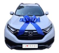 Chexin Fiocco Blu Gigante per Il Compleanno dell'auto, Happy Birthday, Nastro Regalo, Misura XXL, 76 cm, con Nastro da 185 cm, Colore Blu Gigante, Maglia Grande, per Bicicletta e Fiocco con Nastri da
