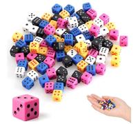 Cheynn 100 mini dadi D6, 5 mm, piccoli dadi colorati, set di dadi a sei lati, dadi da gioco D6 per giochi di dadi, matematica, giochi da tavolo, giochi di carte, giochi di feste, bar