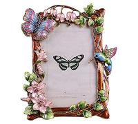 ChezMax Cornici per foto vintage, 10 x 15 cm, con farfalla anticata, cornice retrò in metallo ornato con vetro, da tavolo e da appendere alla parete, decorazione per la casa, galleria d'arte