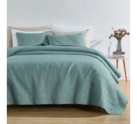Chezmoi Collection Austin 3-Piece Oversized Bedspread Coverlet Set King, Spa Blue, 118 da 269,2 cm