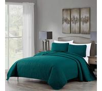 Chezmoi Collection Austin - Set copriletto oversize in microfibra, 3 pezzi, king size, colore: verde acqua