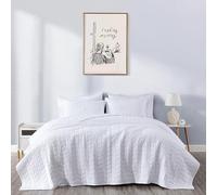 Chezmoi Collection Madrid - Set copripiumino e federe in cotone lavato vintage, 3 pezzi, per letto matrimoniale, colore: bianco
