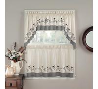 CHF Tenda da cucina con uccelli, 147,3 x 35,6 cm (larghezza x lunghezza), 1 mantovana, cioccolato