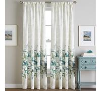 CHF Tenda singola a pannello con tasca per bastone, motivo floreale ad acquerello, 160 cm, colore acqua