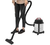 CHFUNE Aspirapolvere bagnato a secco, 1500 W, 18 Kpa 20 l, design filtro a 4 strati, ugello standard in acciaio inox, nero, argento