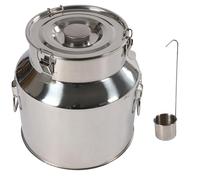 CHFUNE Caraffa per il latte in acciaio inox 201, 22 l, per vino, olio, succhi di frutta, cucchiaio profondo, a prova di perdite e coperchio, guarnizione in silicone, contenitore per il trasporto