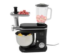 CHFUNE Robot da cucina multifunzione 3 in 1, robot da cucina con tritacarne, impastatrice multifunzione da 6 l, ciotola da 1,5 l, regolazione a sette livelli
