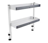 CHFUNE Scaffalatura multifunzione per scrivania, sistema di ripiani a 2 livelli con portata di 10 kg per livello, organizer salvaspazio in acciaio al carbonio, ideale per l'ufficio e la casa (bianco)