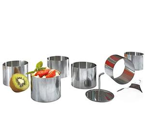 Chg Set 245-00 Set Coppapasta "Anello", 8 Pezzi, 6 Anelli Dessert Ø = Ca. 7.5 Cm, H = Ca. 5.5 Cm 1 Pressa, 1 Base