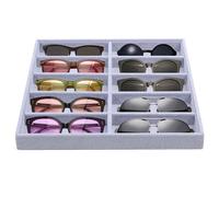 CHGCRAFT 10 Griglia per Occhiali Da Sole Organizer Vassoio Portaoggetti In Velluto Occhiali Da Sole Scatola Organizzatrice Vetrina per Occhiali Occhiali Da Vista Orologi Espositore, 14 x 14 x 1.4inch