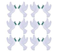 CHGCRAFT 12 Pz 2 Stili Toppa della colomba della pace Toppe autoadesive della colomba bianca ricamate applique per il cucito fai da te, accessori per la riparazione dei tessuti, 35×51×2mm