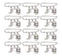 CHGCRAFT 12 Pz Ovest Cowboy Spilla Pins Spilla di sicurezza in lega Spille per stivali per le donne maglione giacca abbigliamento decorazione, argento antico