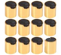 CHGCRAFT 12 Pz Tappi superiori a disco in plastica alluminata Coperchio superiore del tappo a pressione d'oro per i flaconi di spremitura Bottiglie di lozione, Diametro esterno 23,5 mm, Nero