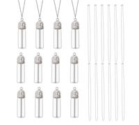 CHGCRAFT 12Pz Ciondolo in Vetro Ciondolo Bottiglia Apribile in Vetro per liquidi Vial Pendant Collana d'acqua Viene fornito con 12Pz catene e 30Pz fibbie Può essere aperto come un souvenir decorazioni