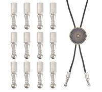 CHGCRAFT 12Pz punte per cravatte Bolo Kit di tappi di ricambio per cravatte Bolo Accessori per la creazione di cravatte Bolo fai da te, argento