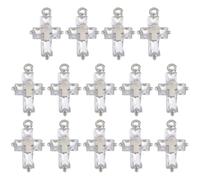 CHGCRAFT 14 Pz Croce Cubic Zirconia Ciondoli Charm Lega Micro Croce Charm per gioielli collana bracciale rendendo mestieri