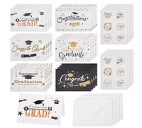 CHGCRAFT 18 set di Biglietti di Laurea Biglietti di Laurea con Buste Biglietti di Auguri di Laurea In Lamina D'Oro Adesivi per Feste di Laurea per 2024 congratulazioni Forniture per Feste