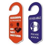 CHGCRAFT 2 Confezioni Non disturbare Segno Cartello per appendere la porta Non disturbare e Bussare Segni di porta incisi in acrilico per ufficio casa e riunioni Rosso e Viola