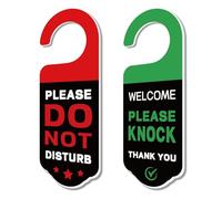 CHGCRAFT 2 Confezioni Segno Non disturbare Cartello per appendere la porta Non disturbare e Bussare Segni di porta incisi in acrilico per uffici case e riunioni rosso e verde