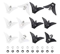 CHGCRAFT 20 fermagli per papillon in 2 colori con chiusura a clip in ferro nero argento con clip per colletto fisso in plastica per papillon fai da te chiusura hardware 54 mm × 30 mm