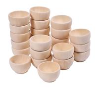 CHGCRAFT 24 Pz Mini ciotola in legno Ciotola rotonda in legno grezzo Ciotole per il fai da te, per ordinare e decorare, diametro di 1,57 pollici