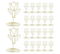 CHGCRAFT 24 pz Portanumero Da Tavolo Tulip Portacarte di Nome In Ferro Portamemo per Foto Segnaposto Dorato Portafoto per Matrimonio Compleanno Festa Tavolo Numero Segno Festa di Anniversario